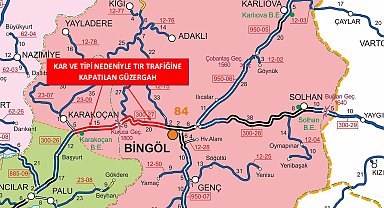 Bingöl'de bazı yollar kar yağışı nedeniyle trafiğine kapatıldı