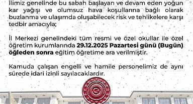 Bingöl'de eğitime 1 gün ara verildi