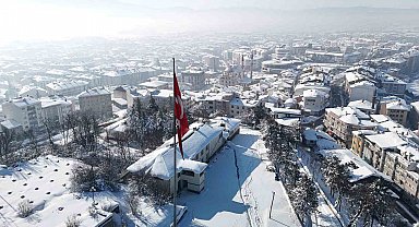 Bolu'da kış güzelliği havadan görüntülendi