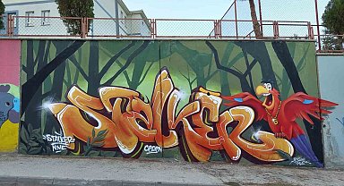 Bozüyük'te okul duvarları sanatla hayat buldu