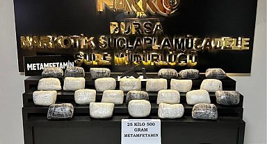 Bursa'da 25 buçuk kilo metamfetamin ele geçirildi