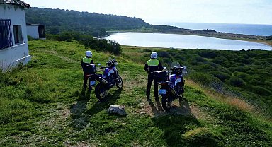 Çanakkale'deki pembe gölün güvenliği jandarma ekiplerinci sağlanıyor