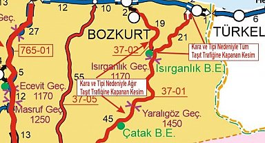 Çatalzeytin'e ulaşımın sağlandığı yol trafiğe kapatıldı
