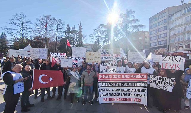 Çorlu'da işçilerden hak arayışı eylemi