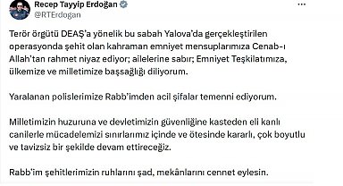 Cumhurbaşkanı Erdoğan: "Eli kanlı canilerle mücadelemizi sınırlarımız içinde ve ötesinde kararlı bir şekilde devam ettireceğiz"