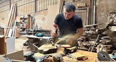 Çürümüş zeytin ağaçlarını sanat eserine dönüştürüyor