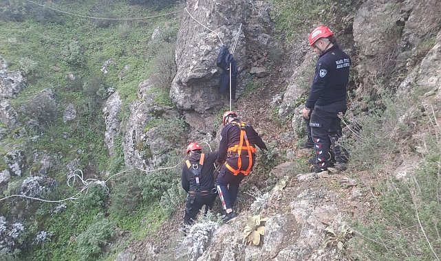 Dağda mahsur kalan vatandaş itfaiye ekiplerince kurtarıldı