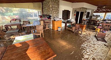 Datça'da sağanak yağış etkili oldu