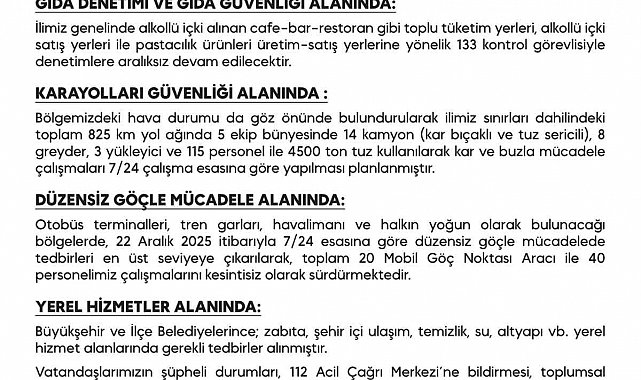 Diyarbakır'da yılbaşı tedbirleri kapsamında 8 bin 737 güvenlik personeli sahada olacak