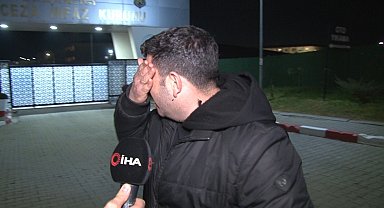 Edirne'de 12 yıl sonra tahliye olan mahkûm mutluluk gözyaşları döktü