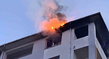 Edirne'de dairede çıkan yangın çatıya sıçradı