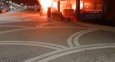 Edremit'te iş yerinde çıkan yangın itfaiye ekiplerince söndürüldü