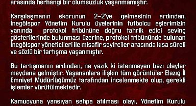 Elazığspor'dan olaylara ilişkin açıklama