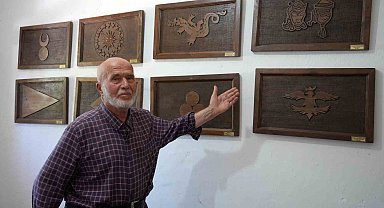 Emekli polis, ahşap hat sanatıyla evini adeta müzeye çevirdi