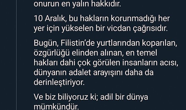 Emine Erdoğan: "Bugün Filistin'de yurtlarından koparılan, özgürlüğü elinden alınan, en temel hakları dahi çok görülen insanların acısı, dünyanın adalet arayışını daha da derinleştiriyor"