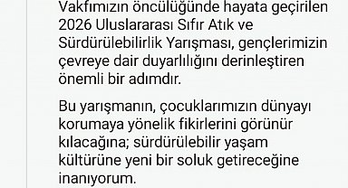 Emine Erdoğan'dan "2026 Uluslararası Sıfır Atık ve Sürdürülebilirlik Yarışması"na ilişkin paylaşım