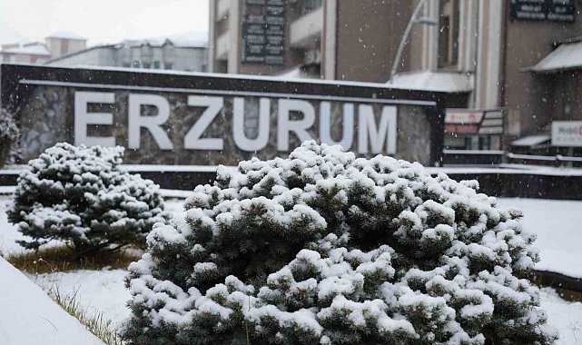 Erzurum güne karla başladı