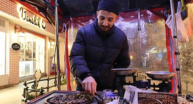 Eskişehir'de eksi 7 derecede kestane mesaisi