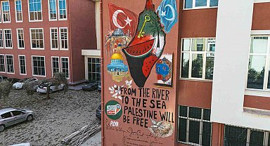 Filistin için duvarları boyadılar