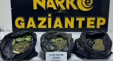Gaziantep'te 22 kilo skunk ile çok sayıda silah ele geçirildi: 7 gözaltı
