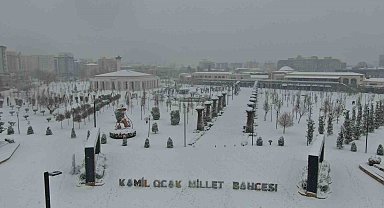 Gaziantep'te kar manzarası havadan görüntülendi