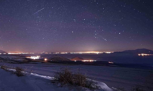 Geminid meteorları Bitlis'te kartpostallık manzaralar oluşturdu