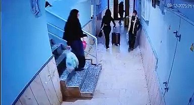 Güllü'nün kızı ve arkadaşının valizlerle kaçmaya çalıştığı anlar kamerada