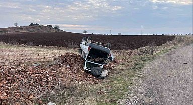 Güvenlik korucusunun aracı takla attı: 1 yaralı