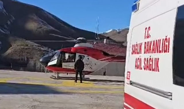 Hamile kadın ambulans helikopterle Van'a getirildi