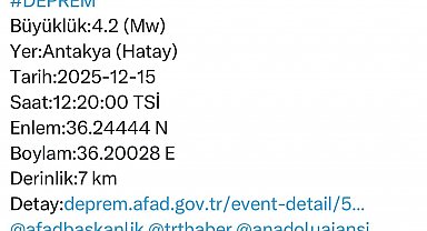 Hatay Valiliği'nden deprem açıklaması