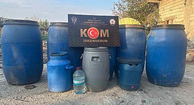Hatay'da yılbaşı öncesi 1020 litre el yapımı alkol ele geçirildi