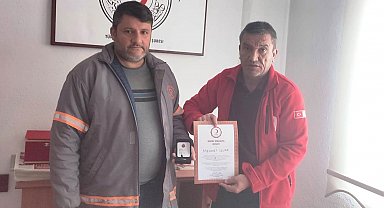 Hisarcık'ta 10 kez kan bağışladı bronz madalya aldı