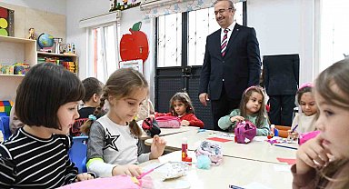 İl Milli Eğitim Müdürü Aydın, miniklere sunulan öğrenme ortamını yerinde inceledi