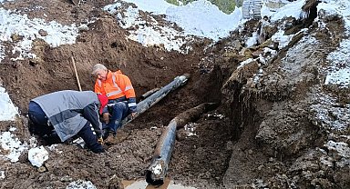 Ilgar Dağı Geçidi'nde tünel çalışmasında su borusu patladı
