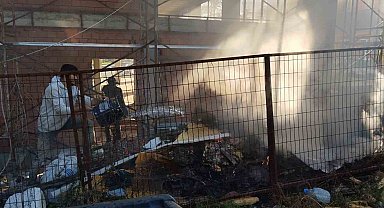 İnşaat atıklarının alev alması paniğe yol açtı