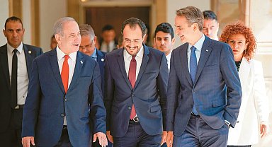 İsrail, Yunanistan ve GKRY'den ortak bildiri: "Güvenlik, savunma ve askeri konularda üçlü iş birliği güçlendirilecek"