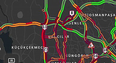 İstanbul'da trafik yoğunluğu akşam saatlerinde yüzde 83'e ulaştı
