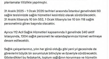 İstanbul'da yılbaşı hazırlığı: 31 Aralık'ta 10 bin 552 sağlık çalışanı görevinin başında olacak
