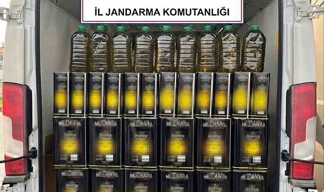 Jandarma 655 litre sahte zeytinyağı ele geçirdi