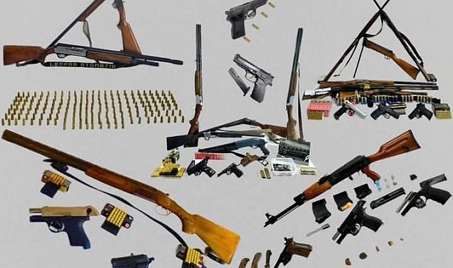 Kale'de kaçak silah ve mühimmatla yakalanan 9 şüpheli gözaltına alındı