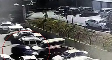 Kalp krizi geçiren sürücü hastane otoparkında 7 araca çarptı: O anlar kamerada
