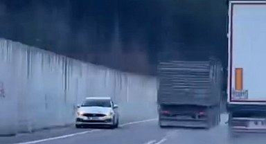 Kamyonun sollama manevrası kazaya neden oluyordu: O anlar kamerada