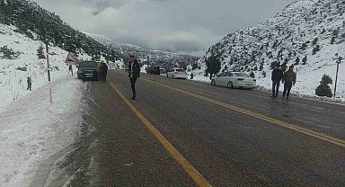 Kar yağışını duyan Alacabel'e koştu