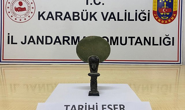 Karabük'te Antik Mısır dönemine ait heykel ele geçirildi