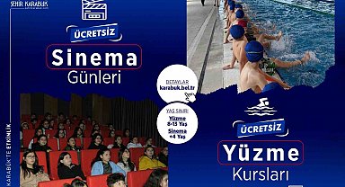 Karabük'te çocuklara ücretsiz yüzme ve sinema etkinlikleri sürüyor