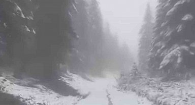 Karabük'ün yüksek kesimlerinde kar yağışı devam ediyor