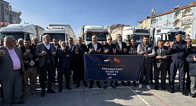 Karaman'dan Gazze'ye 6 yardım tırı dualarla uğurlandı