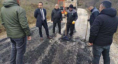 Kaymakam Uçar, Yenipazar'da yol onarım çalışmalarını inceledi