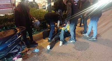 Kaza yaptığı motosikletini yaptıramadan tekrar kaza yaptı, yerde yaralı halde derdini anlattı