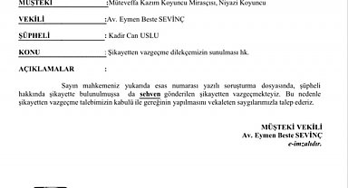 Kazım Koyuncu'nun mirasçısı Niyazi Koyuncu öğretmen hakkındaki telif şikayetini geri çekti